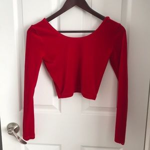 American Apparel red velvet crop top